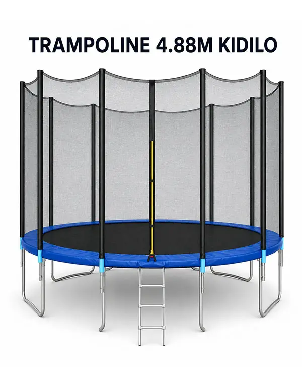 Trampoline Kidilo 4.88M avec filet de sécurité
